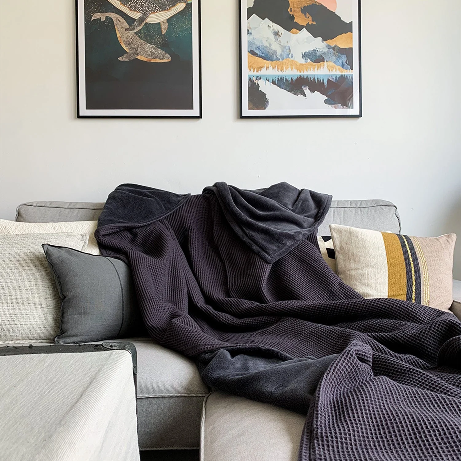 Kuscheldecke Zoe Vulkan-Stahlgrau 145 x 210 cm - Image 5