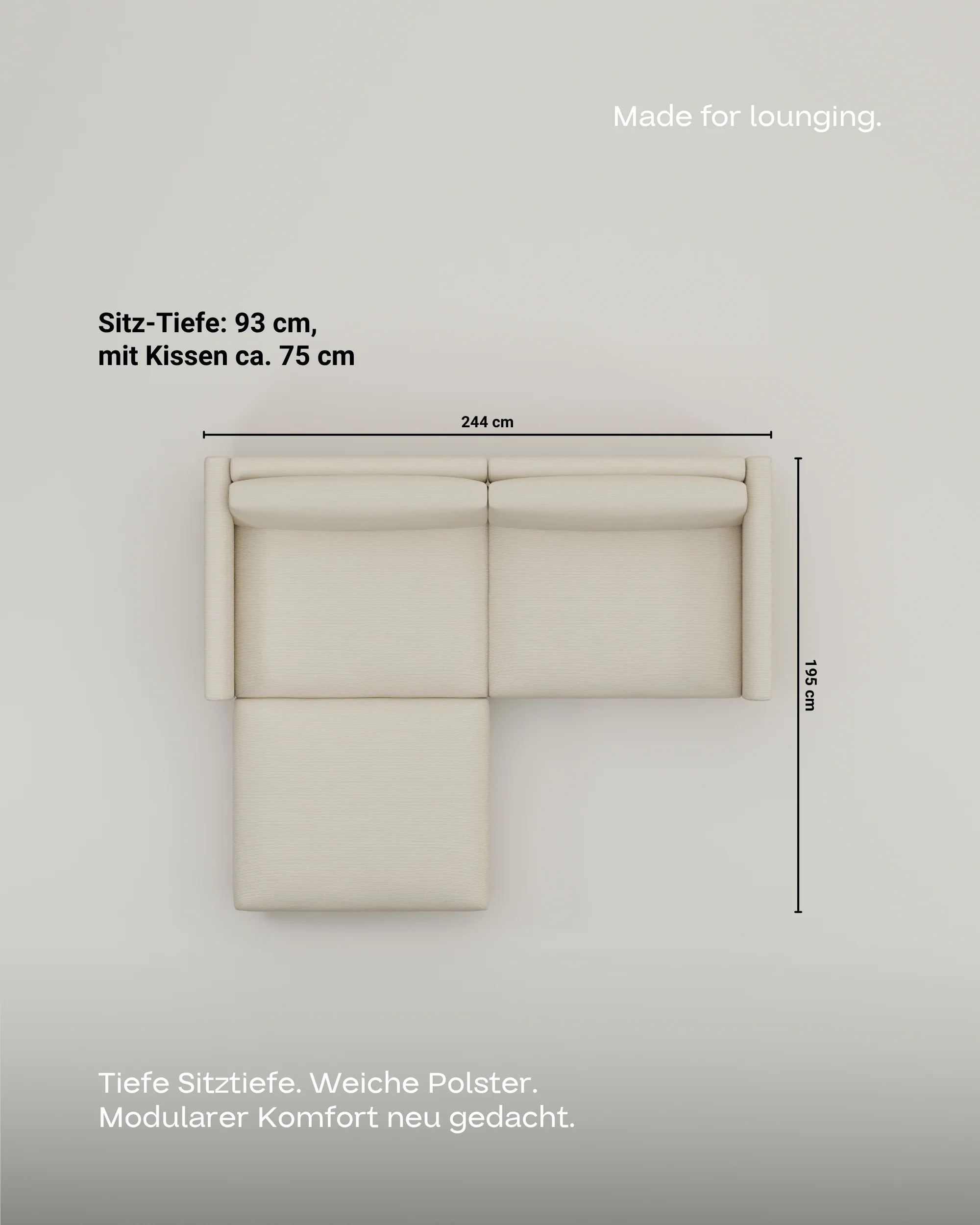 Modulares Sofa Aera 2.5-Sitzer mit Hocker und Schlaffunktion - Image 10