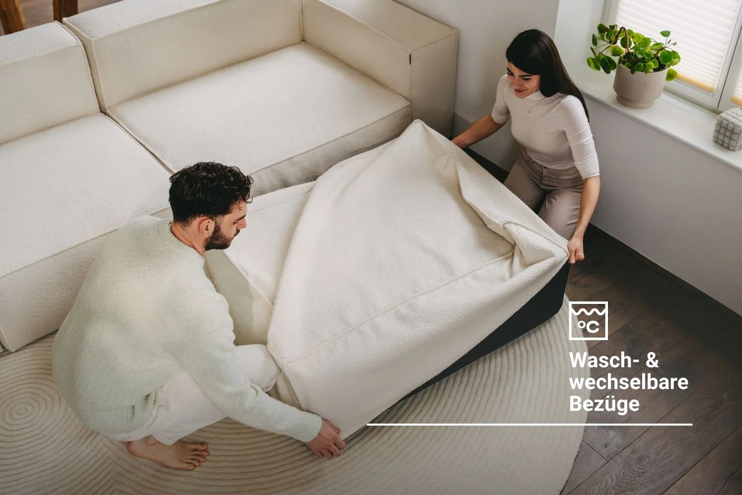 Stoffbezug - Modulares Ecksofa Harvey 4-Sitzer Mini mit Schlaffunktion - Image 3