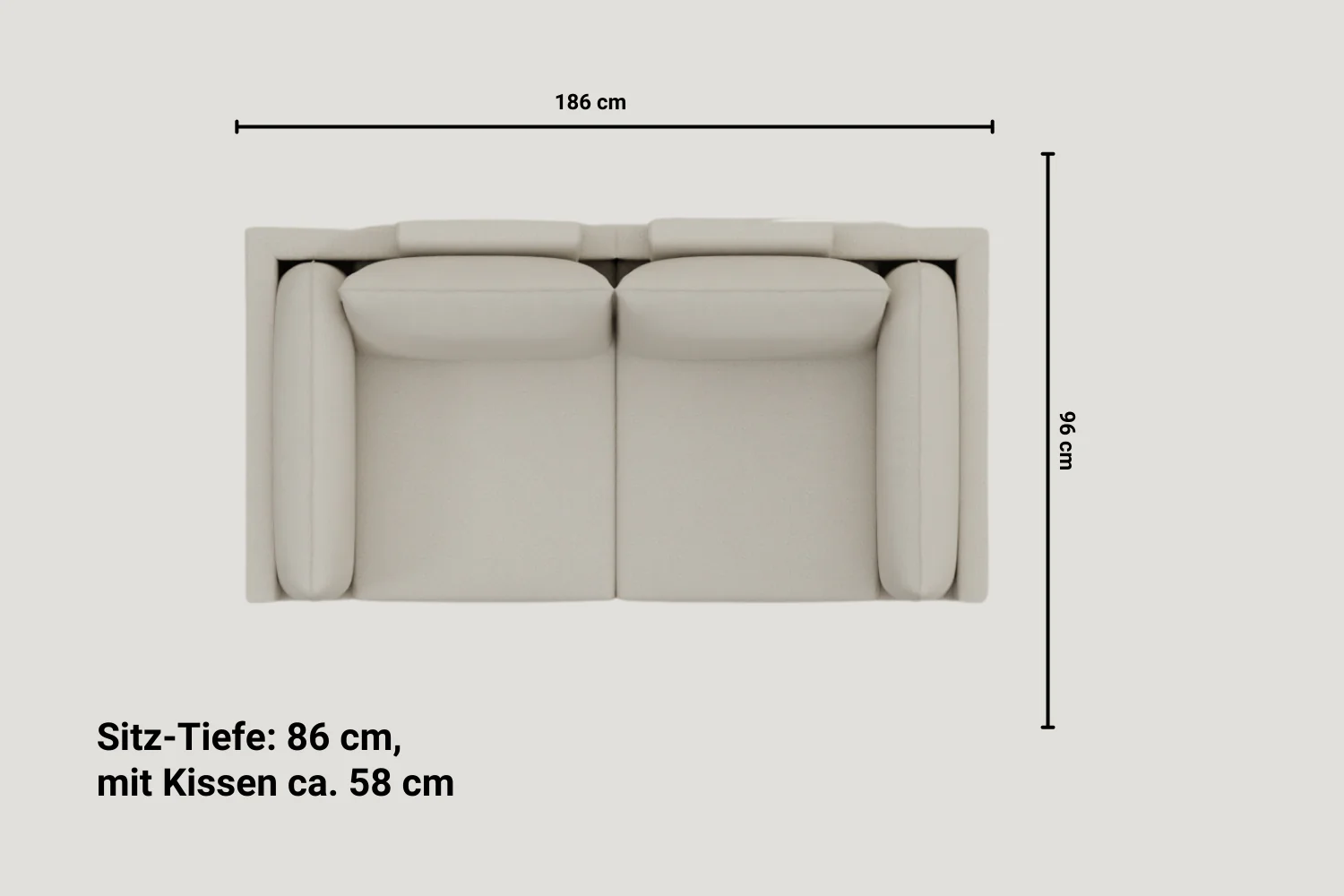 Stoffbezug - Modulares Sofa Donna 2-Sitzer - Image 10