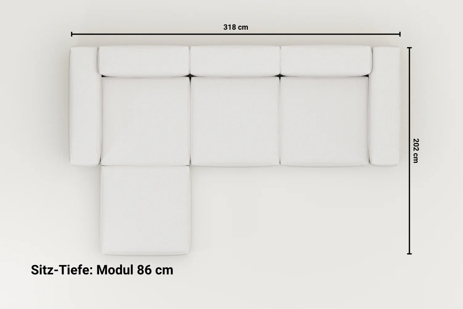 Stoffbezug - Modulares Sofa Harvey 4-Sitzer L - Image 10