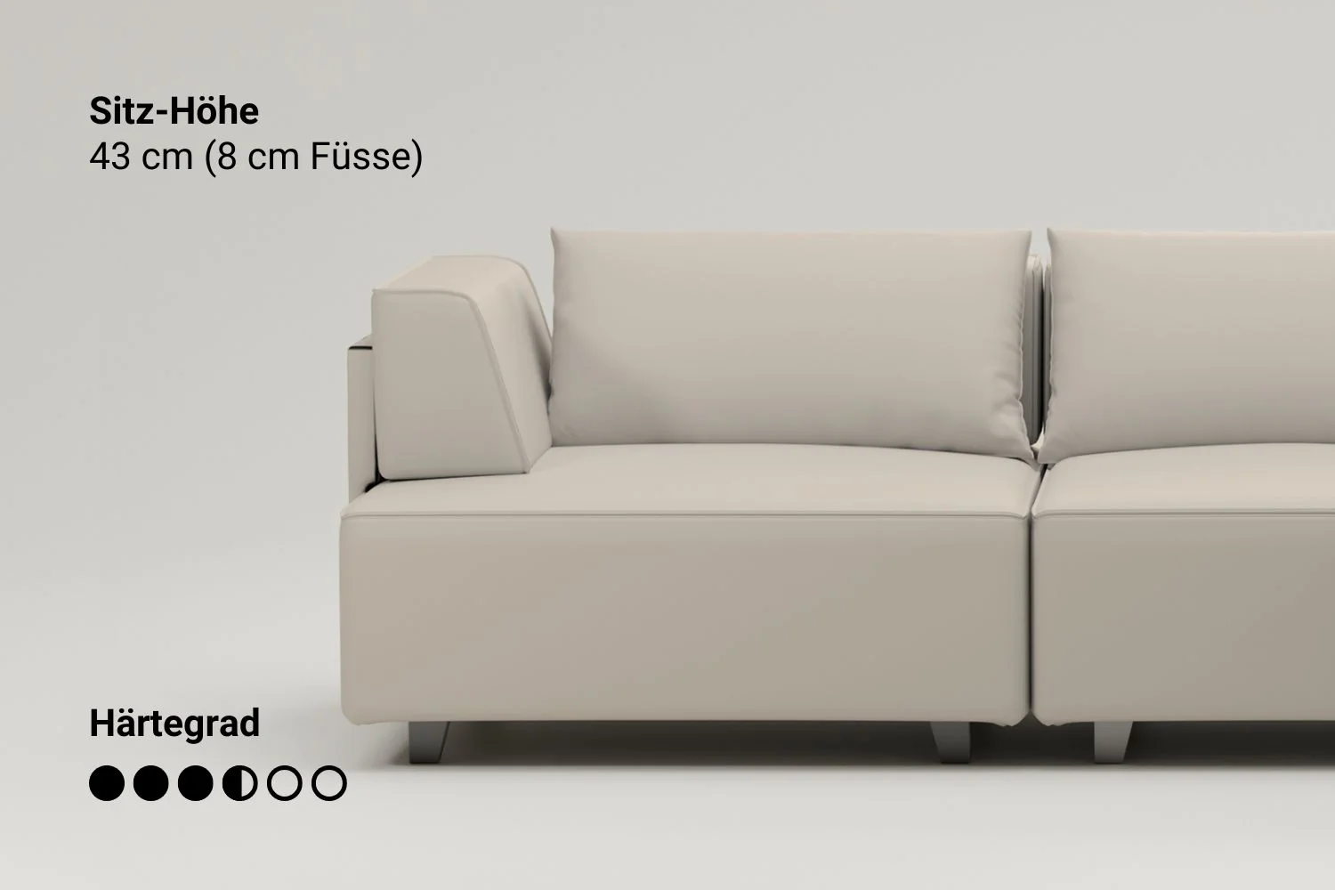 Stoffbezug - Modulares Sofa Louis 2-Sitzer mit Hocker - Individuell - Image 6