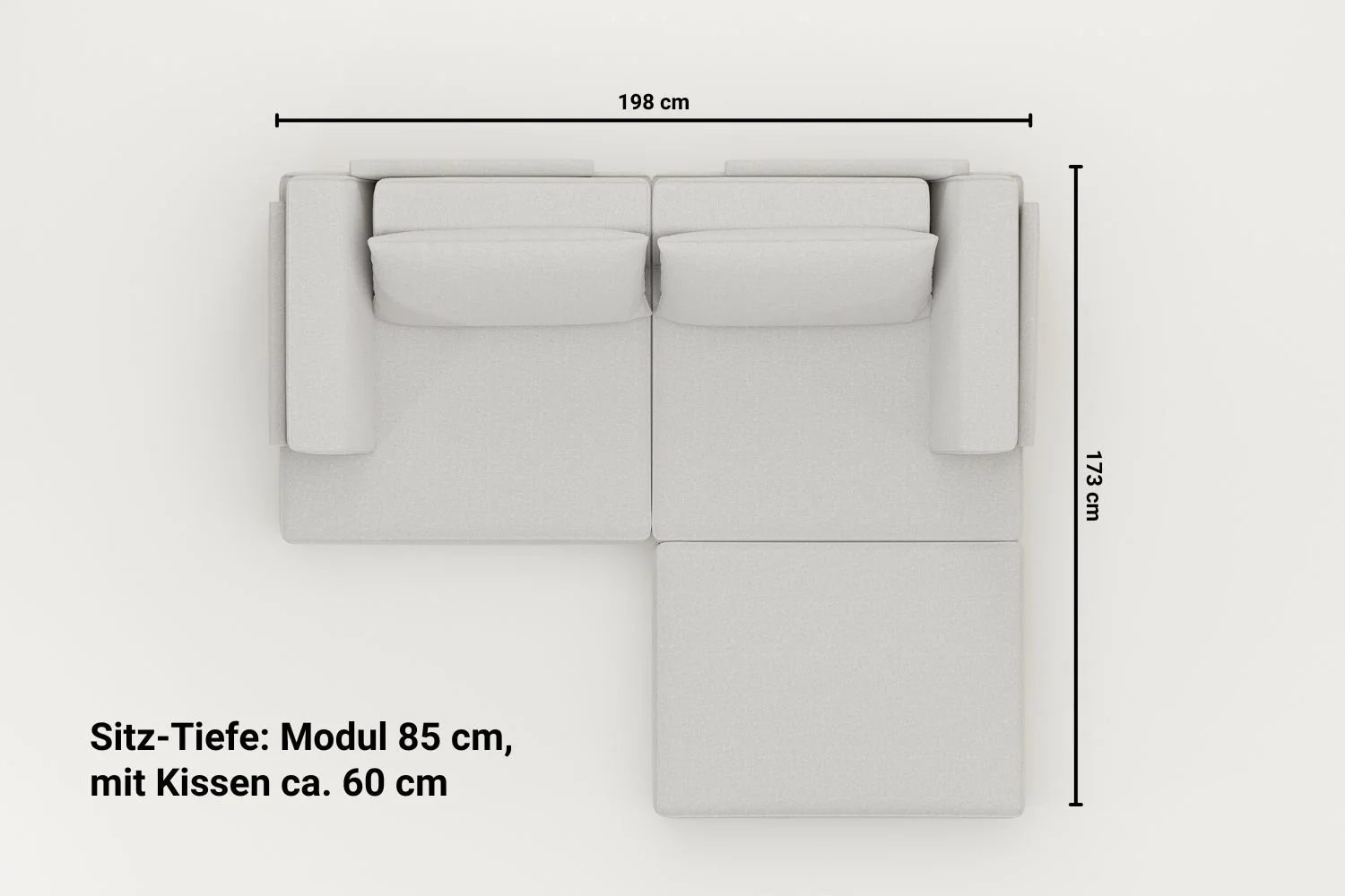 Stoffbezug - Modulares Sofa Louis 2-Sitzer mit Hocker - Individuell - Image 7